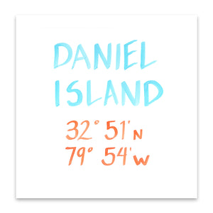 Daniel Island Coordinate Print