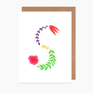 tropical letter s card