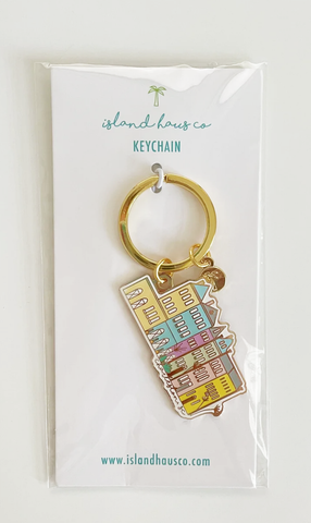 Rainbow Row Keychain