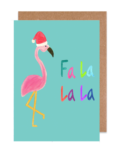 Fa La La La Flamingo Holiday Card