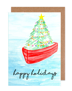 Holiday Boat Holiday Card