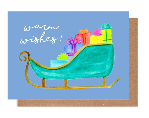 Warm Wishes Sleigh Holiday Card