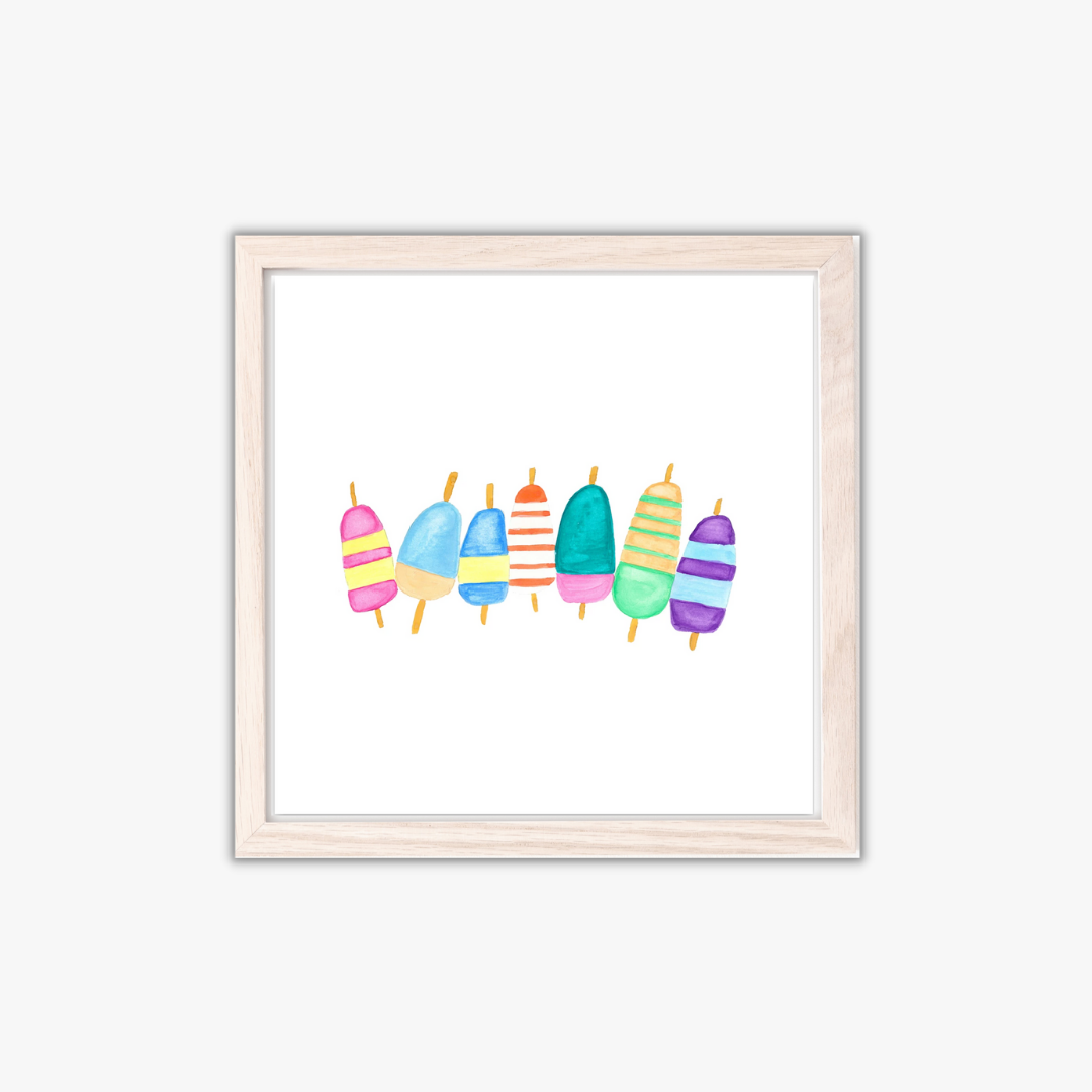 coastal art print buoys