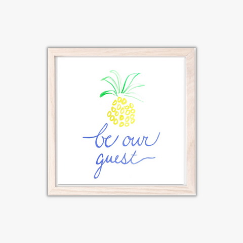 coastal art print be our guest pineapple