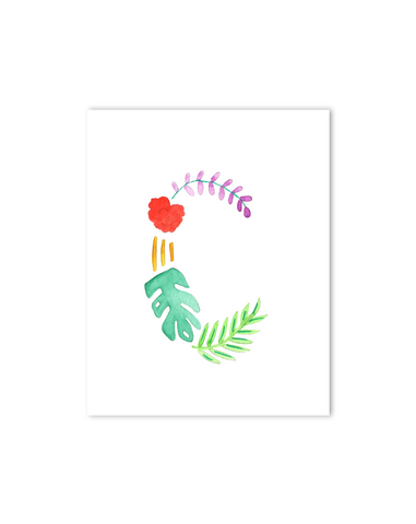 tropical theme nursery decor initials