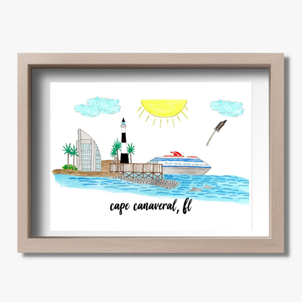 souvenir art print cape canaveral