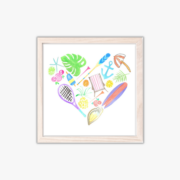 coastal art print heart