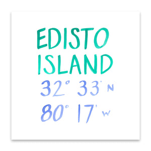 edisto island coordinate print