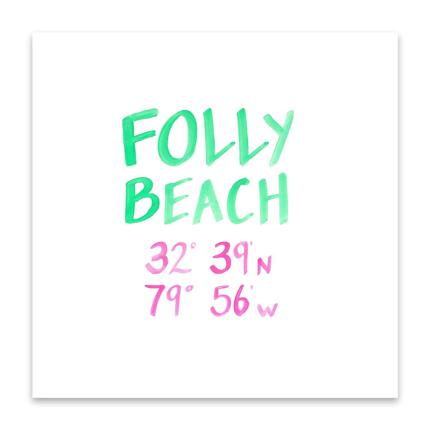 folly beach coordinate print