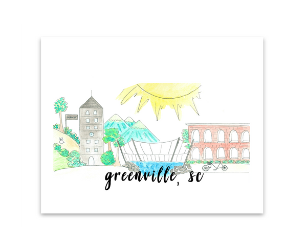 souvenir art print greenville