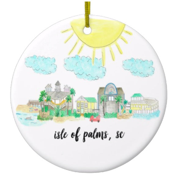 Ornamenti Di Natale Cape Shore - Babbo Natale Sull'Isola Tropicale Con Palma, Poliresina Dipinta A Mano, 5x3 Cm - 2