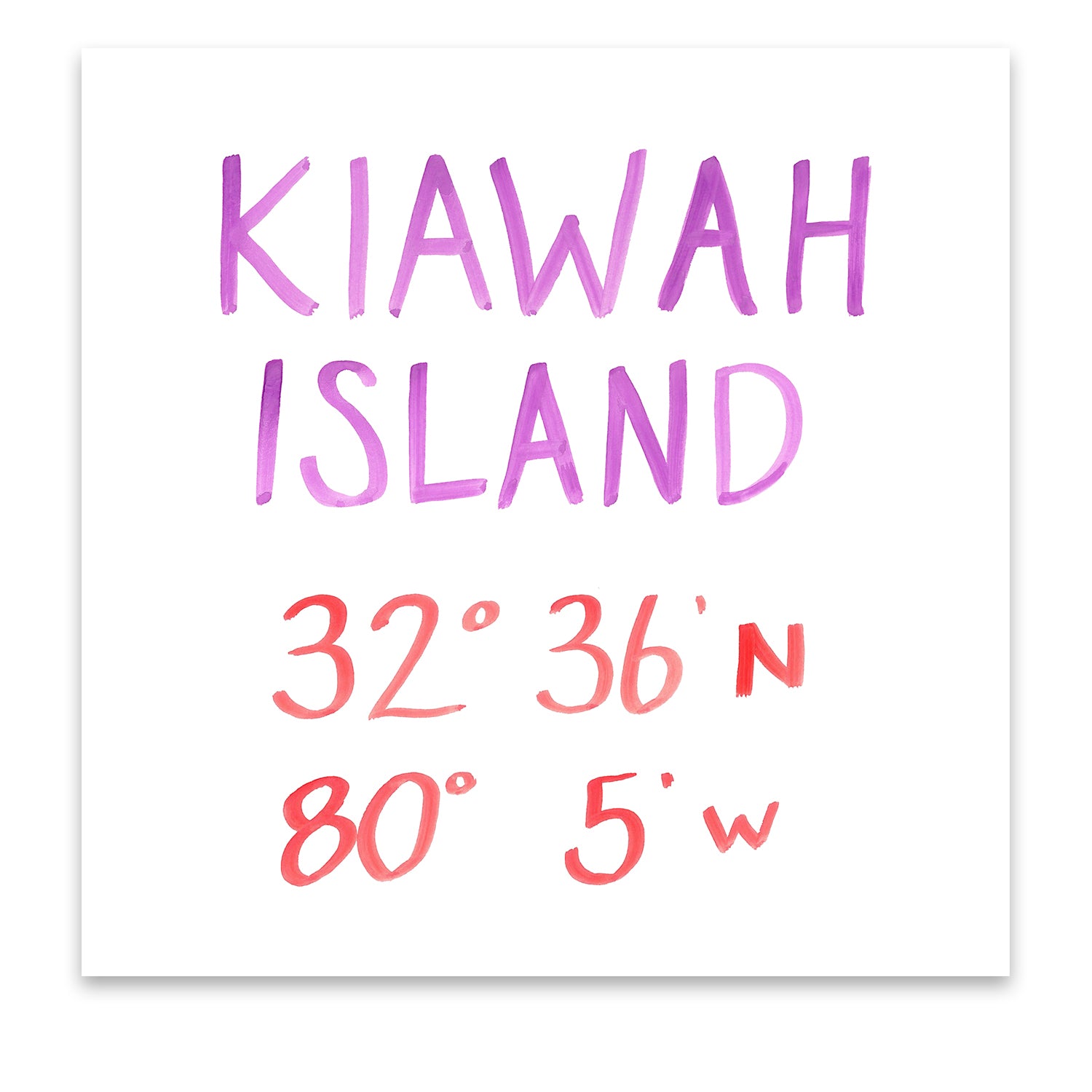 kiawah island coordinate print