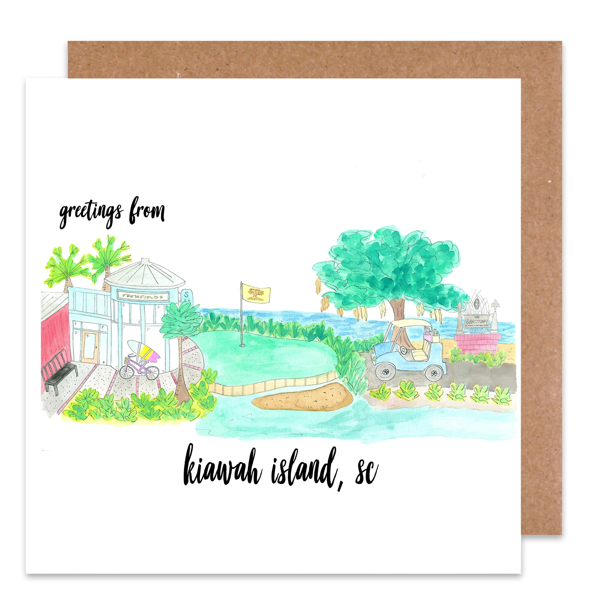 greeting from kiawah island card