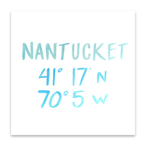 Nantucket Island Coordinate Print