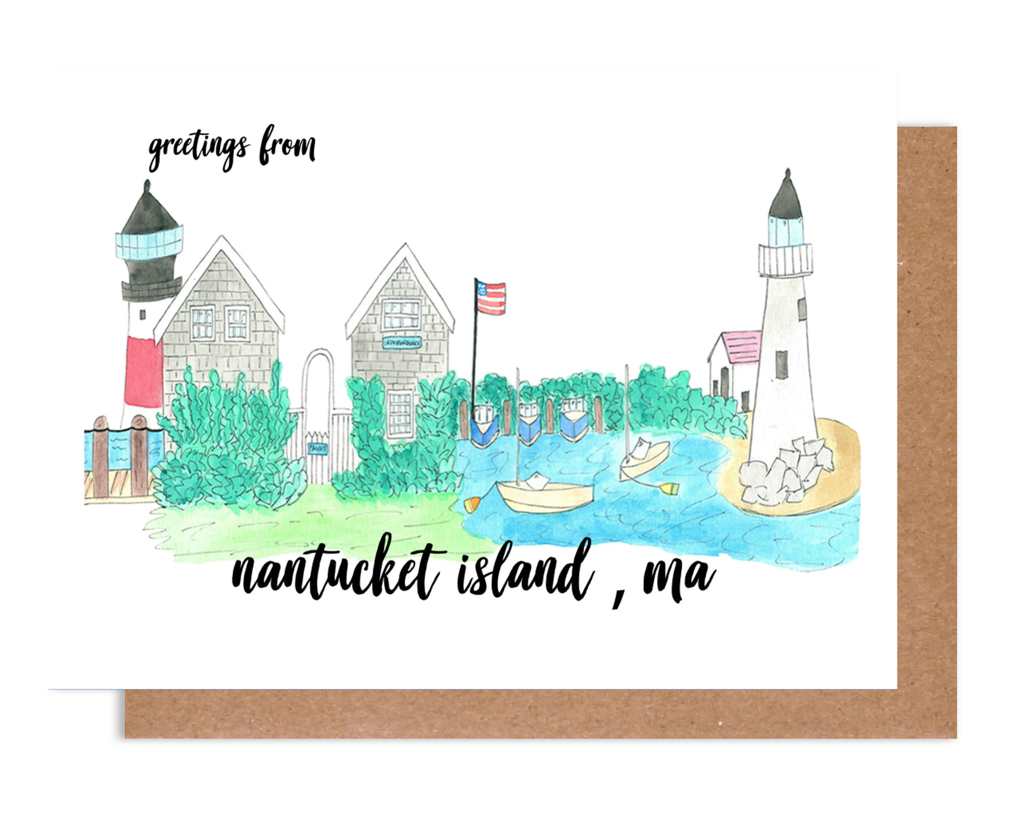 Greetings from Nantucket Island, MA Card