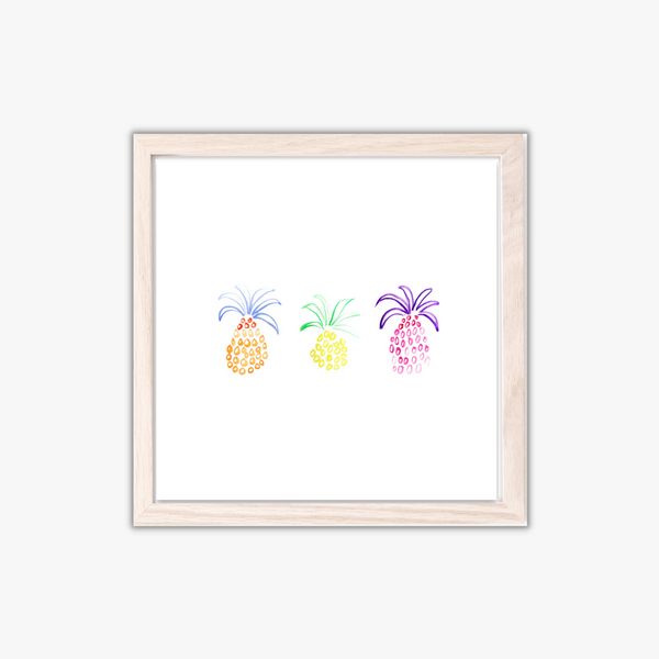 coastal art print pineapple