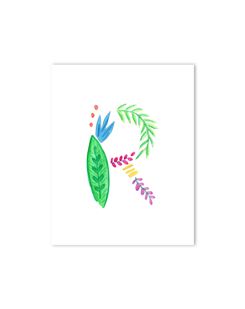 Tropical R Lettering Tropical R Letter Print – Island Haus Co.