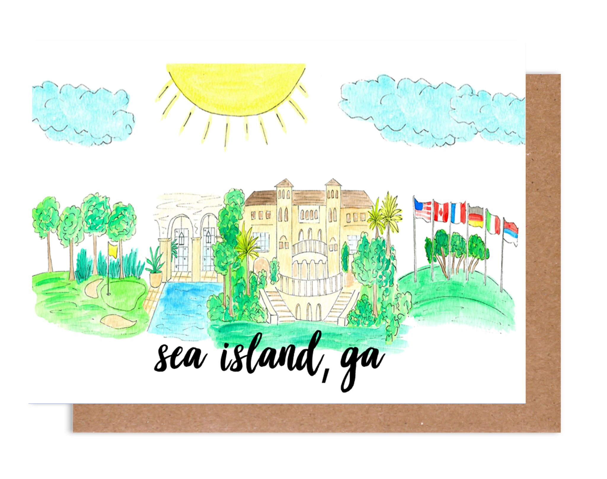 The Cloister at Sea Island Greeting Card
