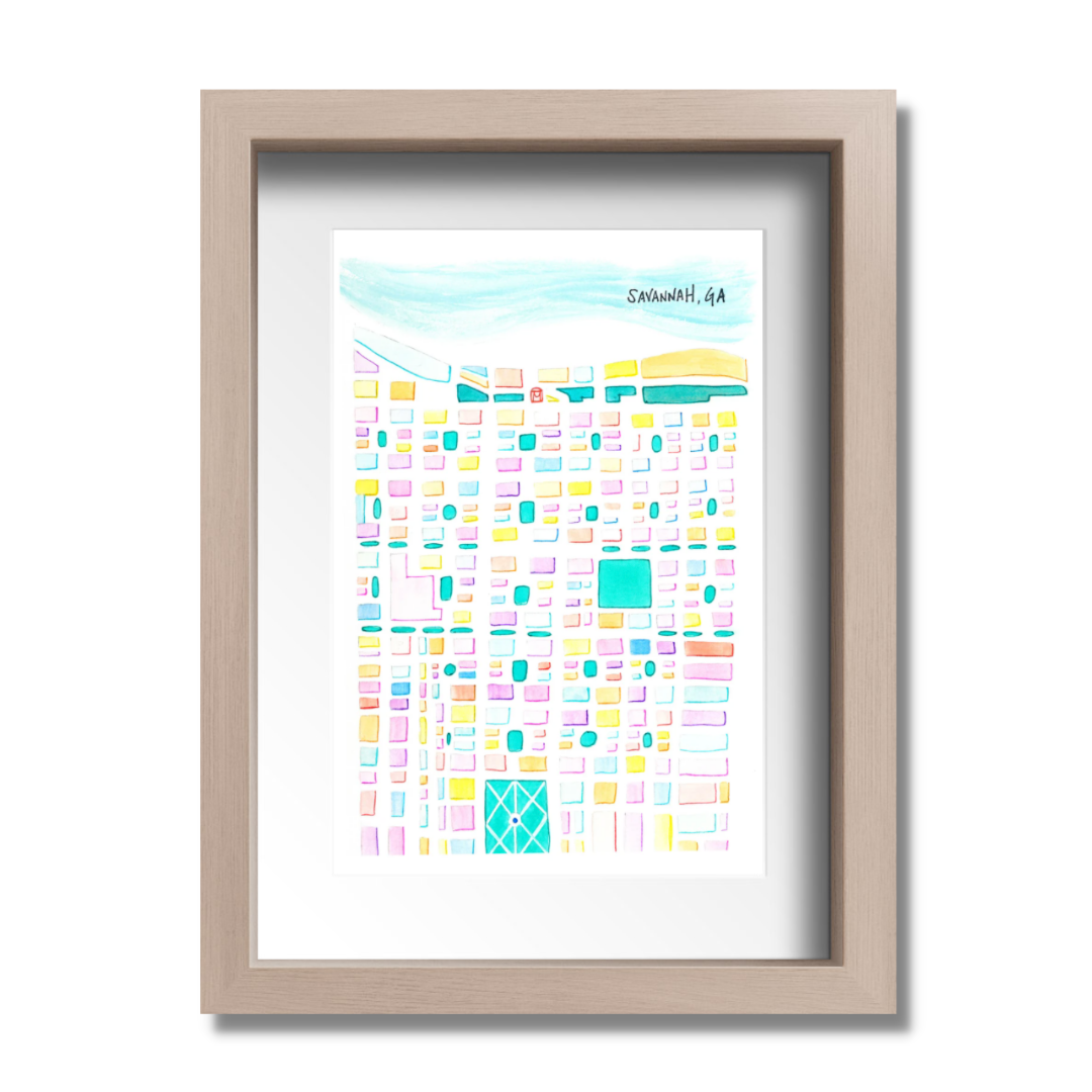 souvenir art print savannah map