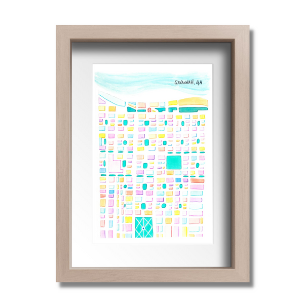 souvenir art print savannah map