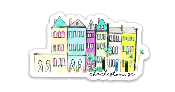 City Souvenir Stickers Rainbow Row Charleston