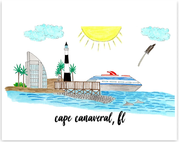 souvenir art print cape canaveral