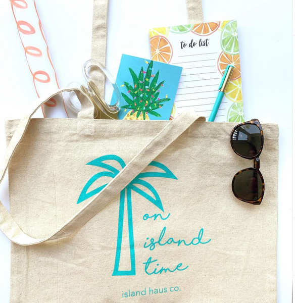on island time canvas tote bag