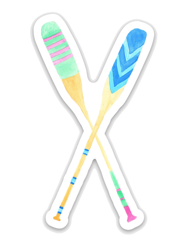 Criss Cross Oars Sticker