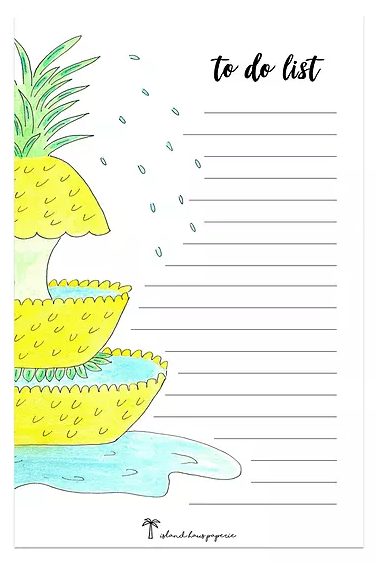 pineapple fountain notepad