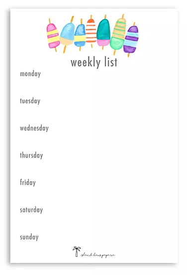 buoy weekly list notepad