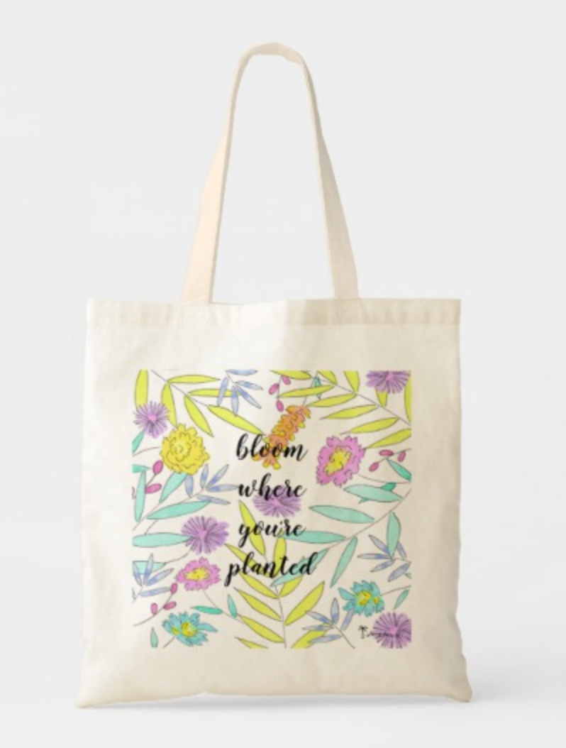 Tropical Floral bloom tote