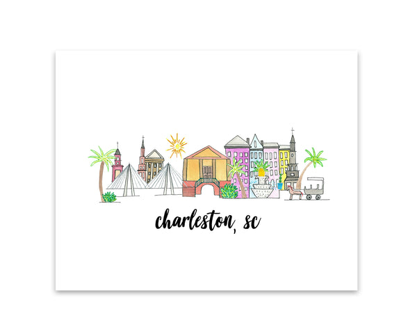 charleston south carolina skyline print