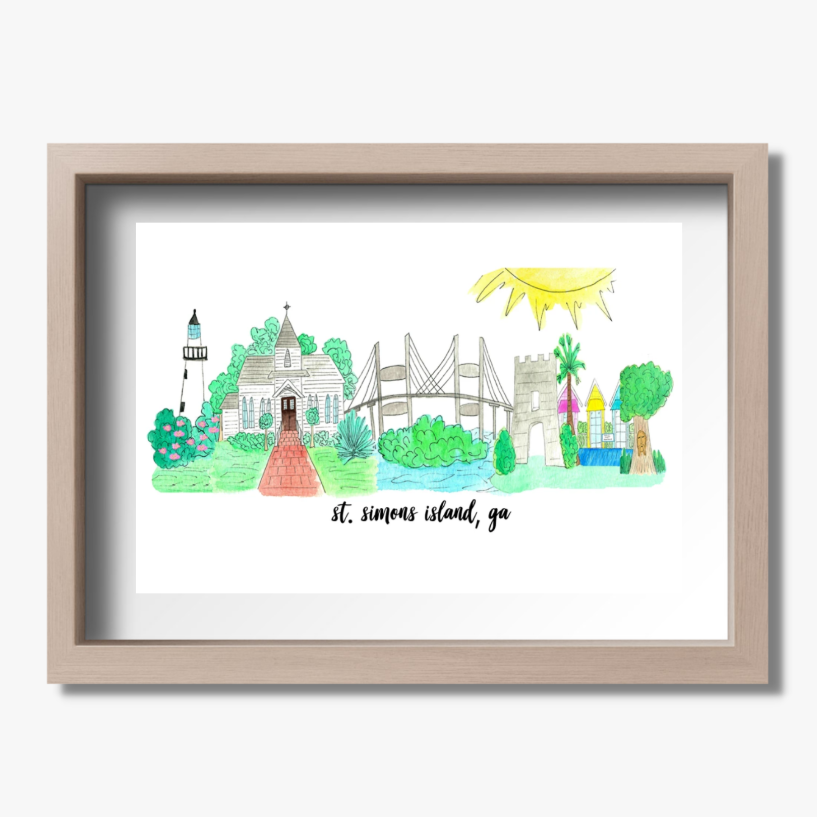 souvenir art print st simons island