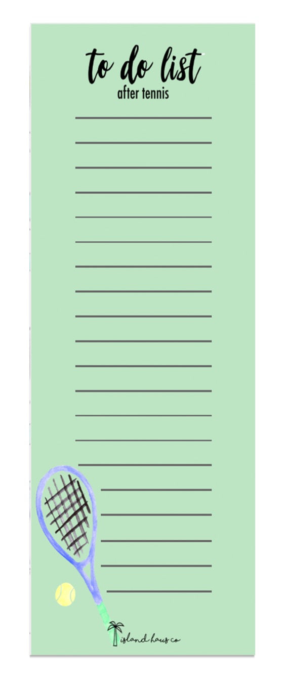 Tennis To Do List Notepad