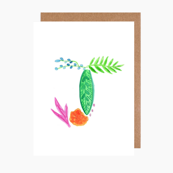 tropical letter j card