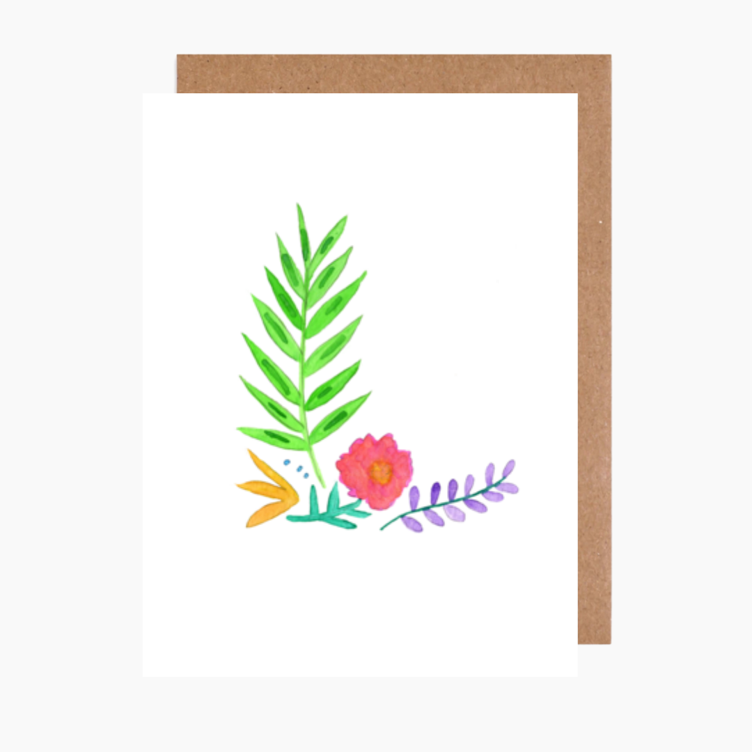 tropical letter L card