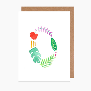 tropical letter o card
