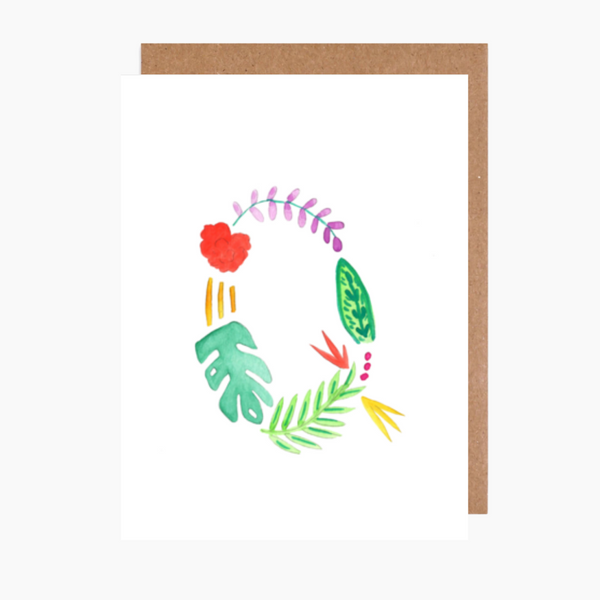 tropical letter q card