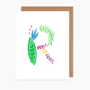 tropical letter r card