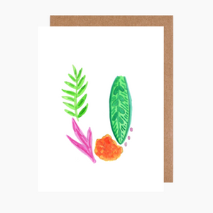 tropical letter u card