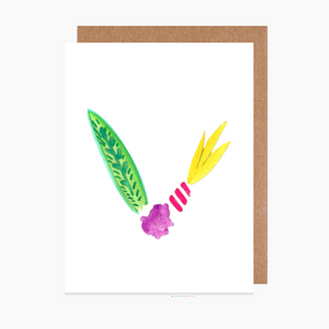 tropical letter v card