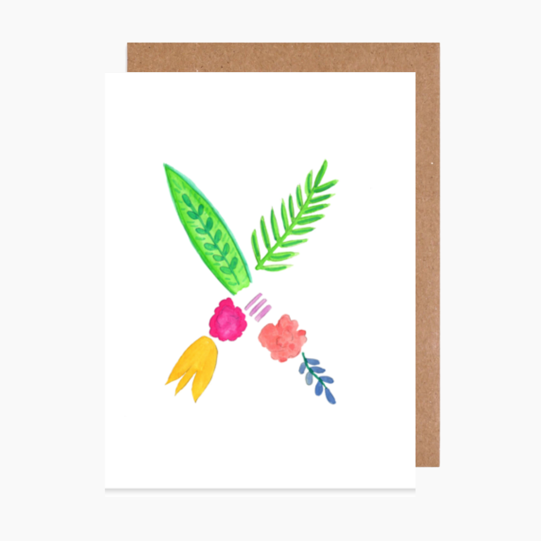 tropical letter x card