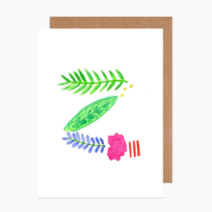 tropical letter z card
