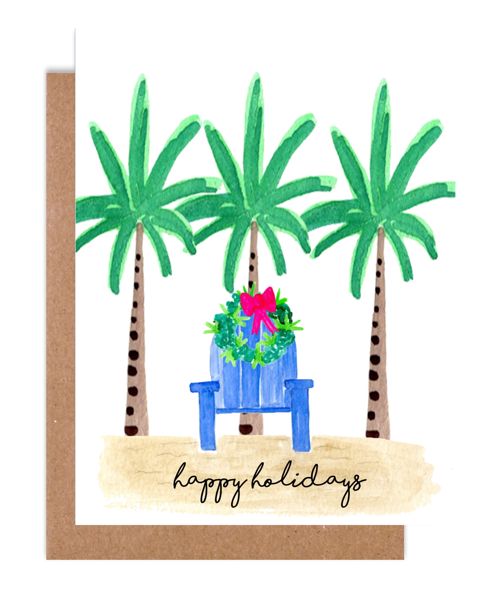 Happy Holidays Beach Chair Card
