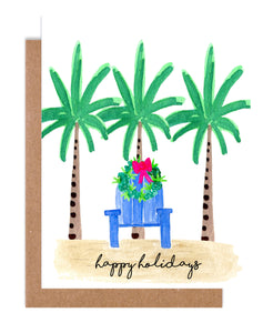 Happy Holidays Beach Chair Card