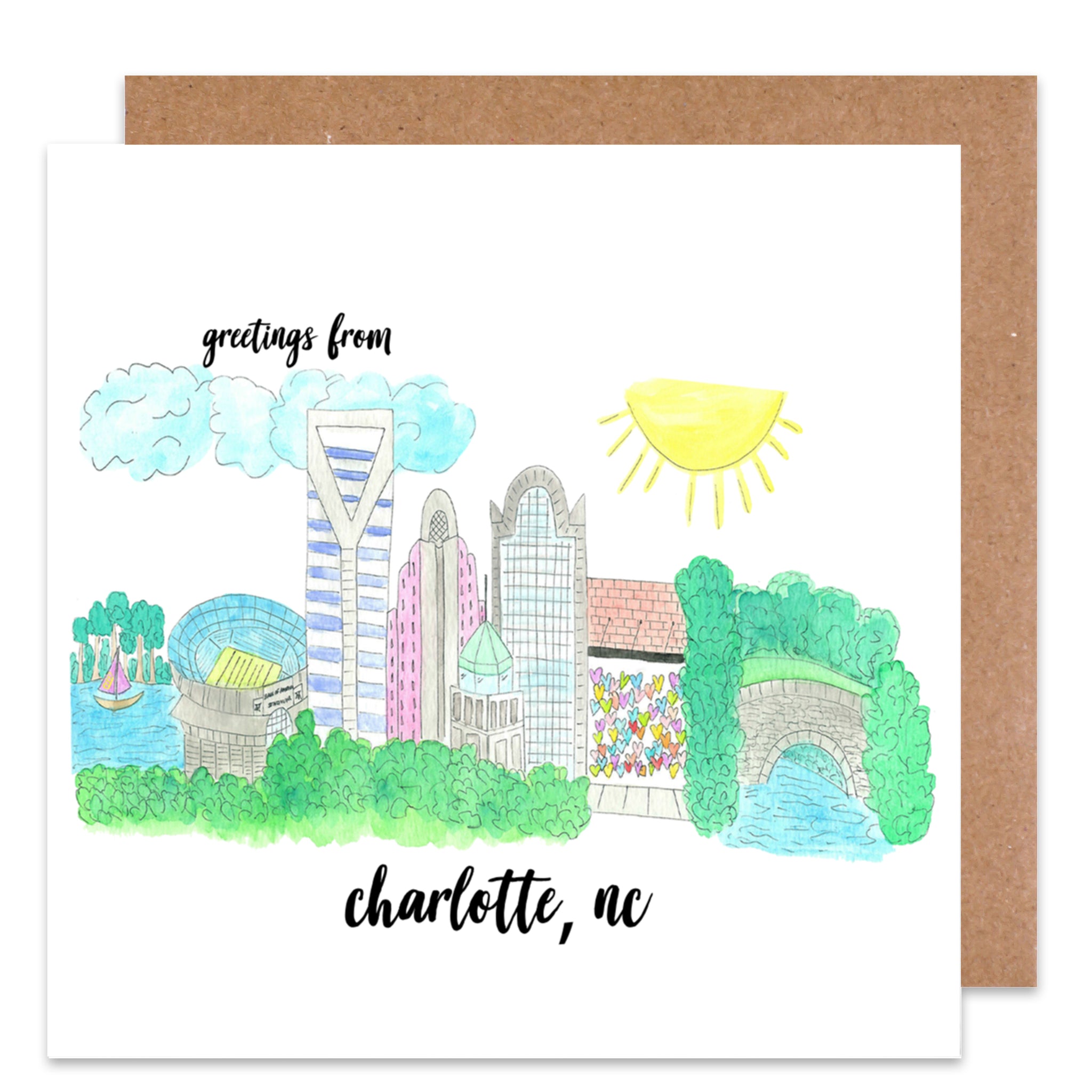 Greetings from Charlotte, NC Card