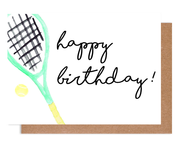 Happy Birthday Tennis Racket Card
