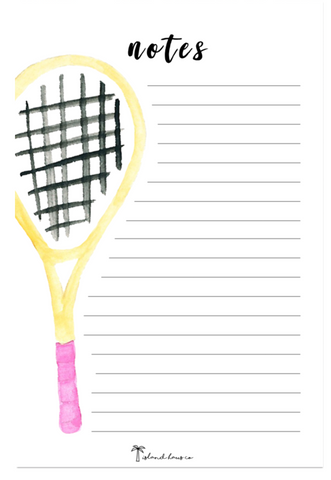Tennis Notepad Stationery