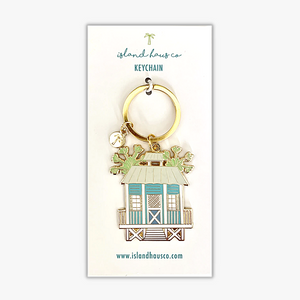 beach house vacation key chain