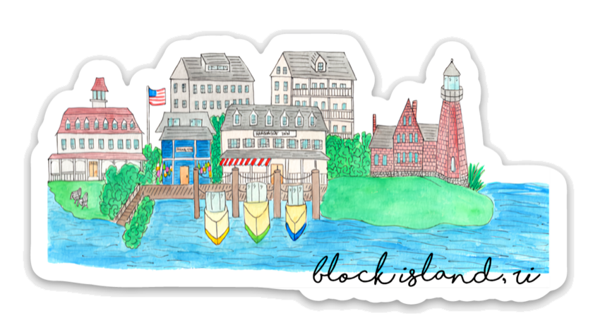 City Souvenir Stickers Block Island